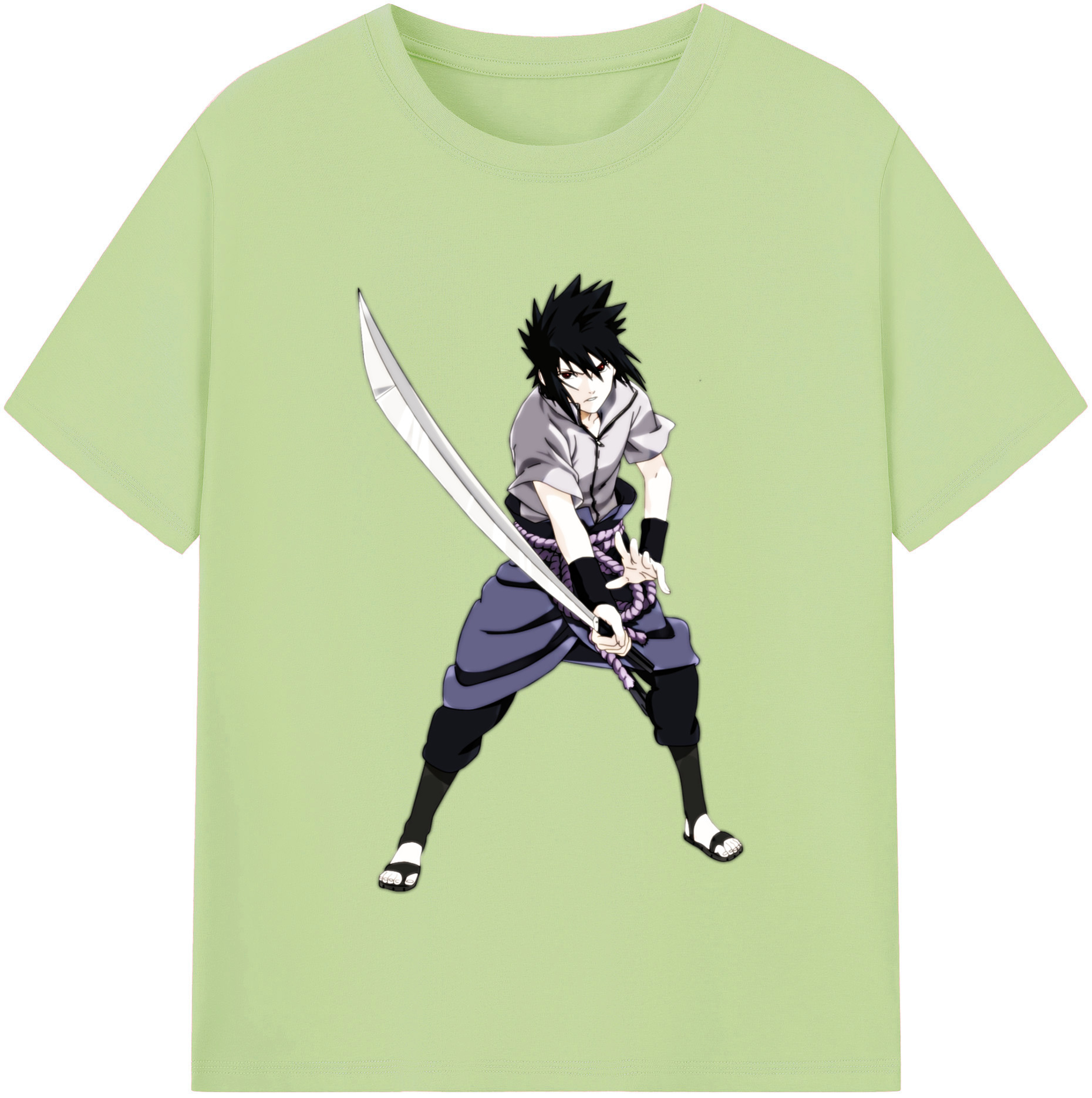 （画像用） NARUTO -ナルト- うちは サスケ Uchiha Sasuke 綿100％半袖Tシャツ（フロントプリント）